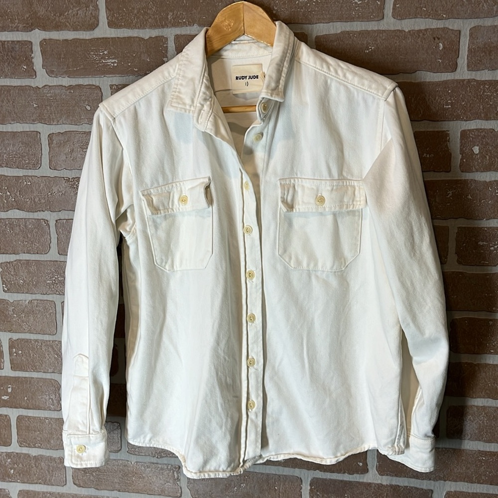 Rudy Jude Chamois Shirt Natural Denim Long Sleeve Top Size XS organic